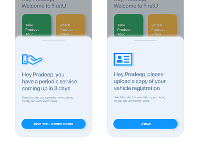 Notification Panels - FirstU app app design car icon neumorphism notification panel ui vehicle