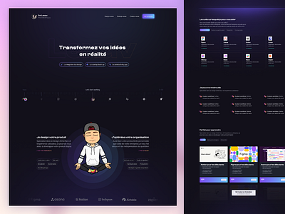 Content Creator Website blue branding content creator dark deep formation grid hero linear personal theme timeline tools website