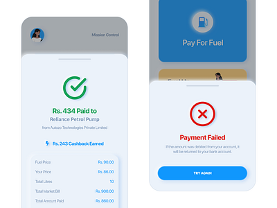 Payment Indicator - FirstU app app design car icon neumorphism payment ui upi