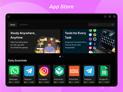 App Store android laptop app store apps design download play store product design ui ux