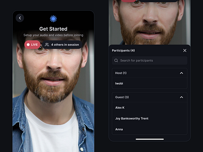 Preview - Live Streaming - 100ms app app design design developers live streaming participants people preview video sdk ui video conferencing