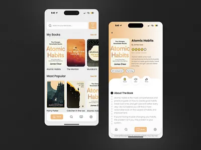 Book App UI app design graphic design typography ui ux