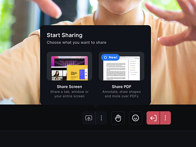Screen Share - 100ms app design design developers google meet live streaming screen share sdk ui video conferencing zoom