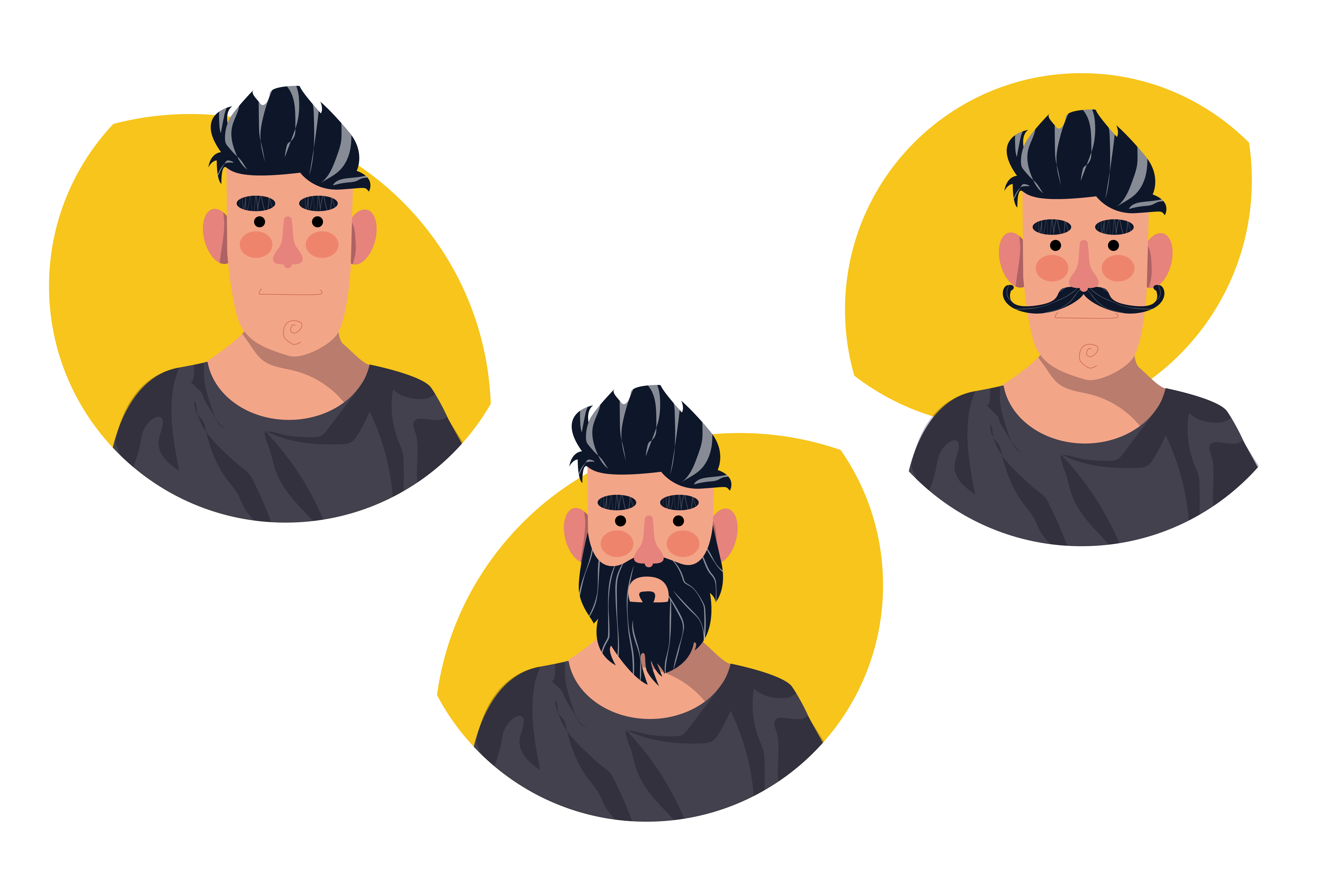 No Shave November beard flat illustration men characters moustache no shave november