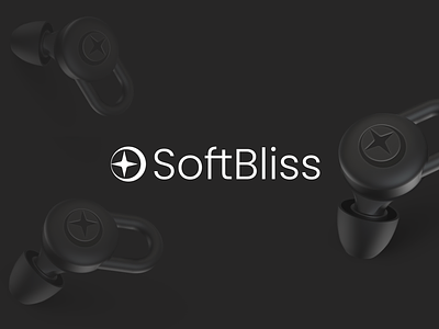 Soft Bliss branding concept double meaning earplugs embossed focus logo product silence simple sleep star target