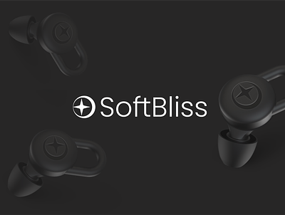 Soft Bliss branding concept double meaning earplugs embossed focus logo product silence simple sleep star target