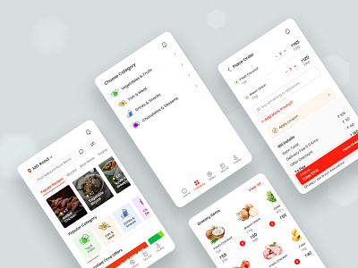 Grocery and Food App Design app design ecommerce food food app food delivery grocery icon design minimalist mobile app ui ux