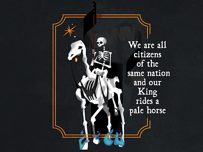 Our King rides a pale horse design halloween illustration illustrator minimalist spooky texture vector