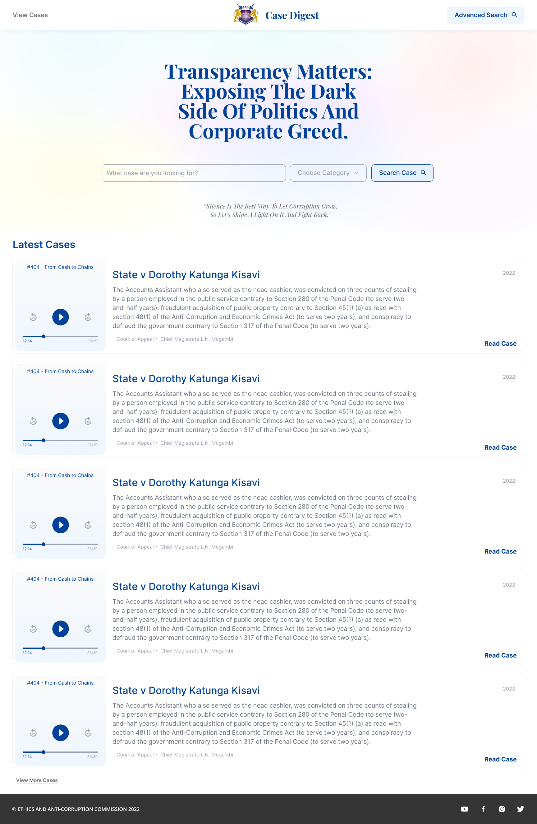 Case Digest Full Landing Page branding color design landing page typography ui ux web