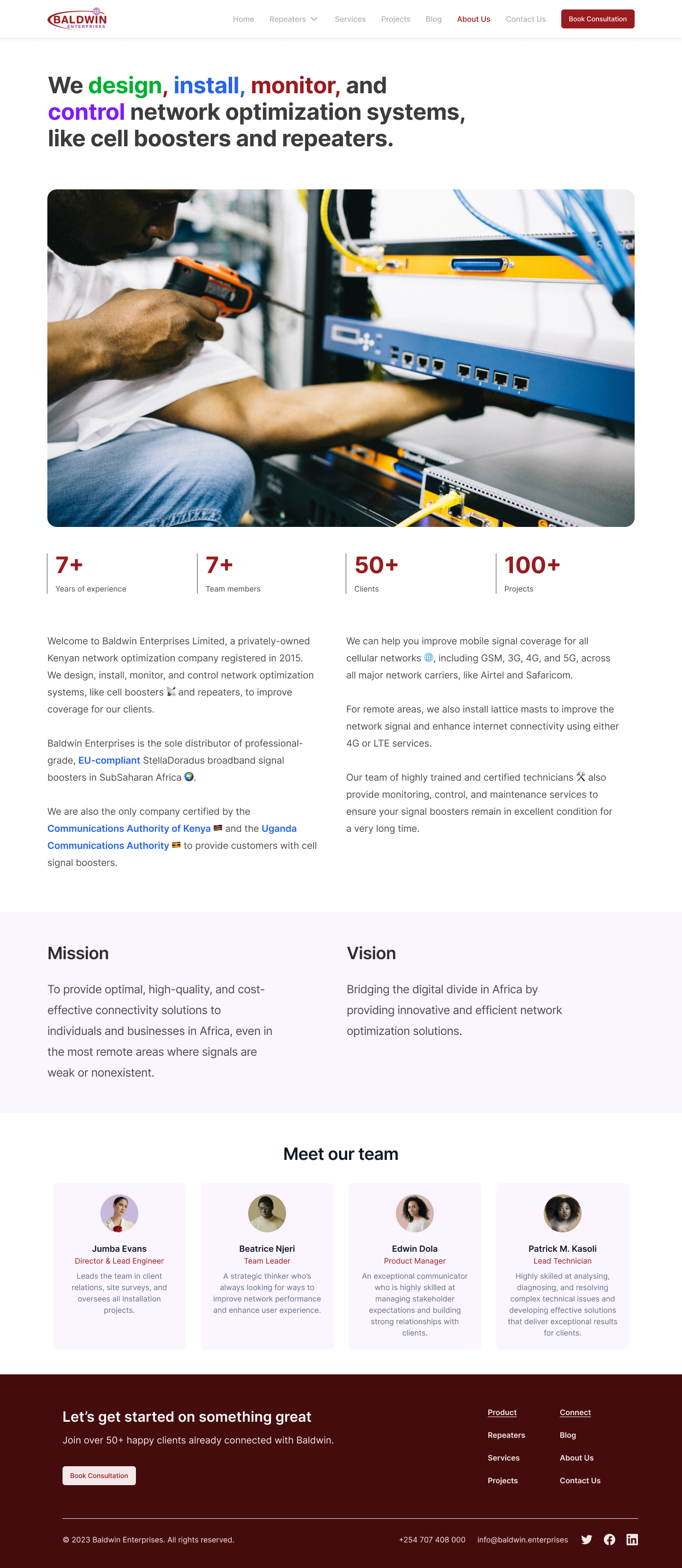 Baldwin About Us Page about about us branding design ui ux web