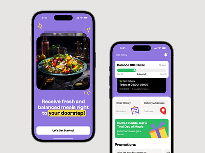 Yummy - App for Healthy Eating mobile app ui ux
