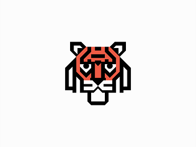 Geometric Tiger Logo animal bengal branding cat design emblem feline gaming geometric icon identity illustration lines logo mark sports symbol tiger vector wildlife