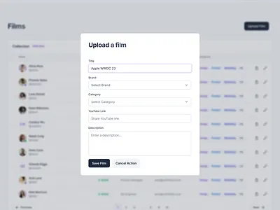 Add a motion video film form design forms ui ux web web forms