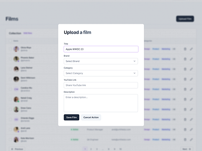 Add a motion video film form design forms ui ux web web forms