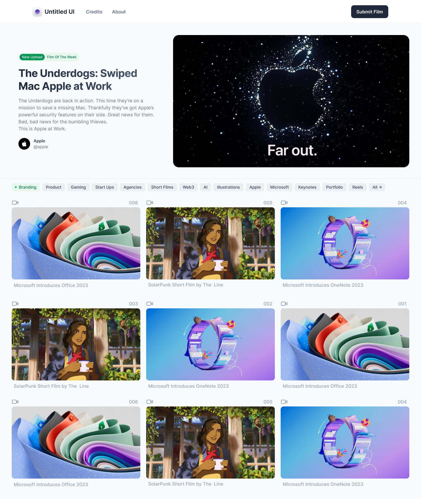 UX Films Landing Page branding color design graphic design hero hero section illustration landing page logo typography ui ux web