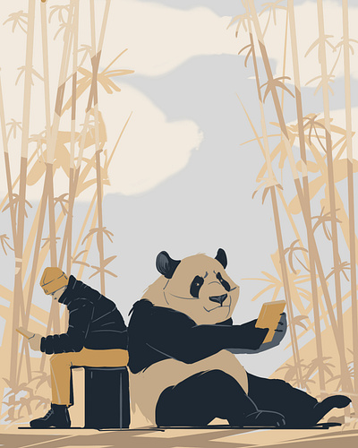 Panda sketch animal drawing illustration illustrator panda