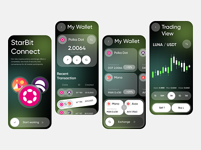StarBit Connect | Crypto Exchange bitcion branding clean crypto crypto wallet design mobile bank nft popular product trading ui ux uxui wallet webdesign