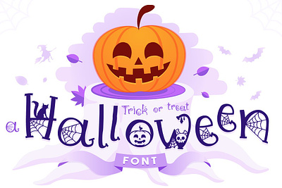 Monster Pumpkin bats font font halloween halloween font halloween typeface happy pumpkin font scary font spooky font trick or treat webs font witch font