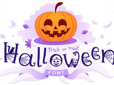 Monster Pumpkin bats font font halloween halloween font halloween typeface happy pumpkin font scary font spooky font trick or treat webs font witch font