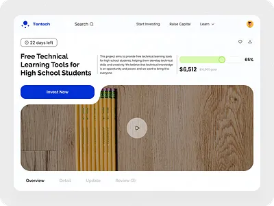 Crowdfunding Website challenge dailyui desktop interface modern ui uxui webdesign website