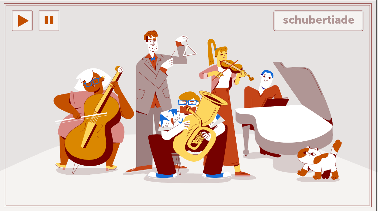 Music jam online! 2d 2d character 2d explainer animation video cat explainer illustration musician promo vector