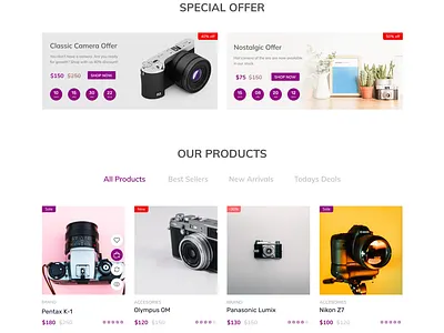 Camera e-commerce shop e commerce shop ui