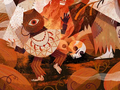 Halloween Ritual character fireart fireart studio gartman halloween illustration ritual texture