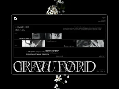 CRAWFORD MODELS. Website Concept animation branding design graphic design illustration lading page logo motion graphics site ui ux vector web design web designer website
