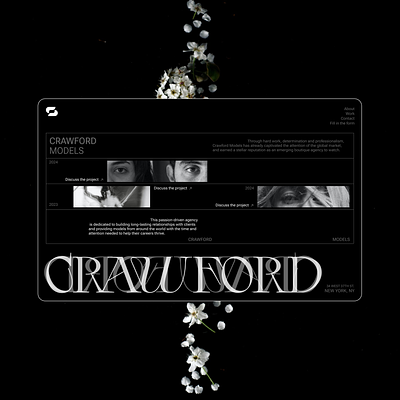 CRAWFORD MODELS. Website Concept animation branding design graphic design illustration lading page logo motion graphics site ui ux vector web design web designer website