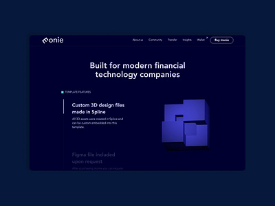 Fintech Webflow Template 3d design fintech template ui web design webflow