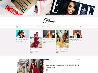 Fonix | Fashion & LifeStyle Blog WordPress Theme fashion blog lifestyle blog personal blog website template wordpress theme