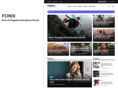 Fonix | Newspaper & Magazine WordPress Theme magazine template news theme personal blog website template wordpress theme