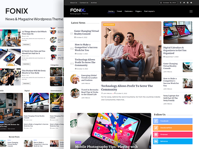 Fonix | Newspaper & Magazine WordPress Theme magazine template news theme personal blog website template wordpress theme