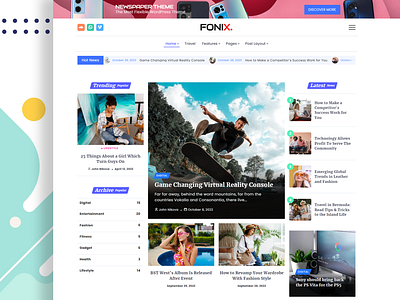 Fonix | Newspaper & Magazine WordPress Theme magazine template news theme personal blog website template wordpress theme