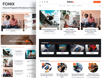 Fonix | Newspaper & Magazine WordPress Theme magazine template news theme personal blog website template wordpress theme