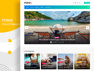 Fonix | Newspaper & Magazine WordPress Theme magazine template news theme personal blog website template wordpress theme