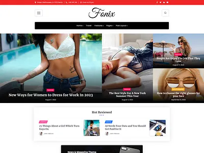Fonix | Newspaper & Magazine WordPress Theme magazine template news theme personal blog website template wordpress theme