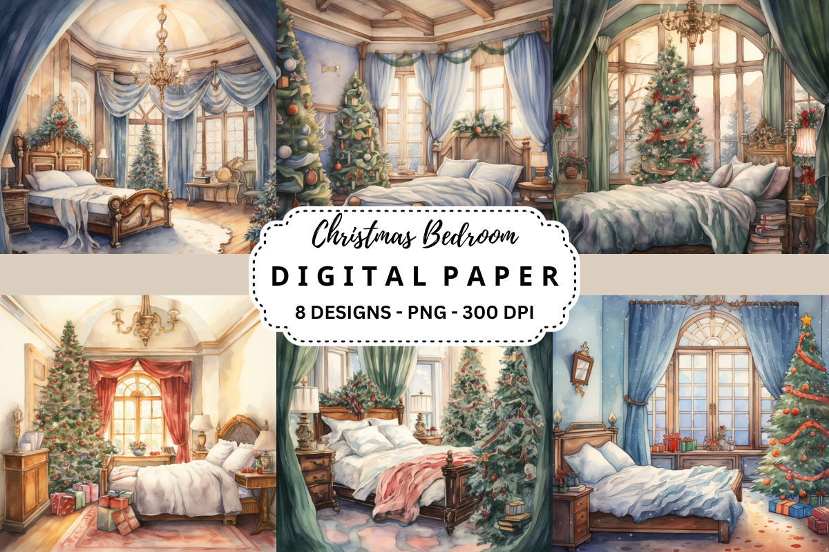 Christmas Bedroom Watercolor Background by Adrian on Dribbble