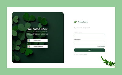 Ecommerce plant website login login page plant ecommerce plant ecommerce login page ui ui design uiux