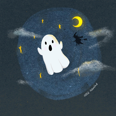 Witch & Ghost childrensbook cuteghost ghost halloween illustration illustrative ipad seasonal