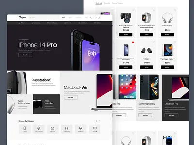Tech E-commerce UI Kit e commerc ecommerc figma landing page product responsive shop tech ui ui kit web design