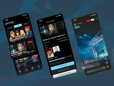 Live Sound - Music App animation app concertexperience design figma globalaudience graphic design illustration liveconcerts livemusic livemusicstreaming livesoundapp logo mobile musicapp musiccommunity musicfestival streamingapp ui ux