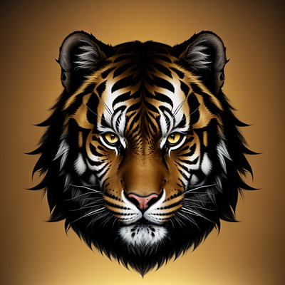 Tiger in gold graphic design tiger