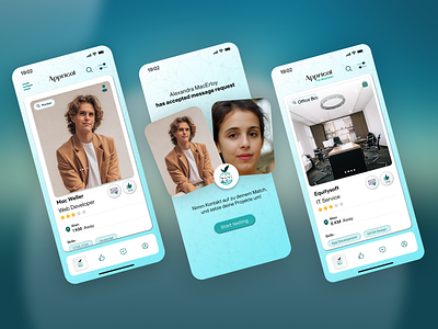 Appricot - Professional Dating App app audiovideocalls careergrowth communicationapp design filteredsearch findprofessionals graphic design illustration industryconnect logo messagingapp mobile networkinghub networkingplatform professionalnetworking skilledprofiles skillmatching ui ux