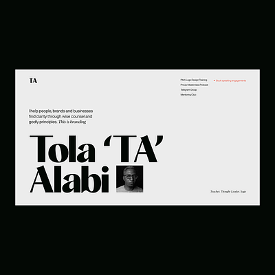 Website Exploration for Tola Alabi ui webdesign