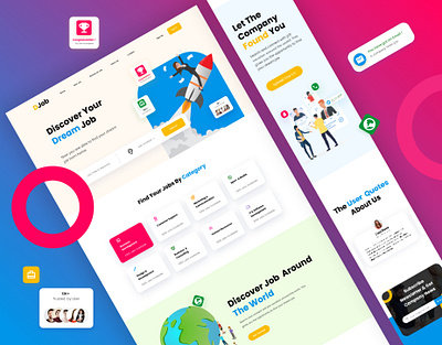 Job finding Web and mobile UI branding design graphic design illustration logo mobile application ui user interface ux website design