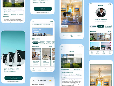 Mobile App (Real Estate) figma ui user profile