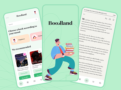 Bookland - E-reading platform 2d 3d app app design application bookland branding design e book e commerce e learning e reading e reading platform gotoinc graphic design illustration logo reading platform ui uiux