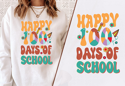 100 Days School Bliss Groovy T-Shirt Design 3d animation branding cool t shirt design custom t shirts design custom t shirts graphic design groovy t shirt design merchandise motion graphics statement t shirts t shirt design logo t shirt design template trendy t shirt tshirt tshirt designs typography design typography t shirt ui vintage