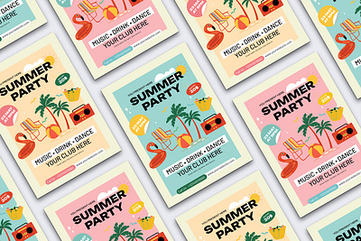Flyer Template Summer Party brochure design flyer graphic design summer templatedesign